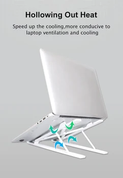Pliabil 10 Viteze Reglabile pe Înălțime ABS Pliabil Laptop Tablet Stand Portabil pentru Desktop Titularul Monteaza Notebook Coloană Ergonomic