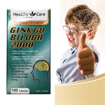 Îngrijire sănătos Ginkgo Biloba 100 Capsule Brahmi VitaminB Creierul Funcția Cognitivă de Sănătate Mintală Performanță Pastile în Stres Ori