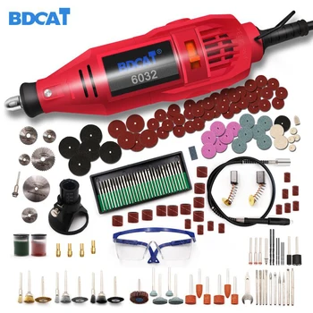 BDCAT 180W Electric Mini Burghiu Gravura Mașină de șlefuit Gravor Rotativ Instrument de Putere Accesorii Kit Set Pentru Dremel 3000 4000