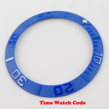 39.8 mm Ceas Bezel Insert se potrivesc 40mm Bărbați ceas Ceramic Negru / Albastru Periat uita-te la Piese accesorii de înlocuire