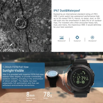 Zeblaze VIBE 3 3S GMT Două Locuri-zi de Înregistrare a Activitatii Sportive de 3 Luni Lungi de Așteptare Informații Memento Smartwatch Ceas Inteligent