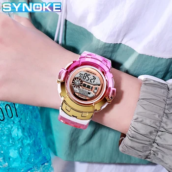 SYNOKE Femei Ceasuri Doamnelor Impermeabil Cadran Mare G Stilul Șoc Sport Digital Ceas Pentru Femei Fata de Cadou Relojes Para Mujer