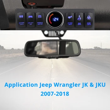 6 Comutator Basculant Panou Pentru Jeep Wrangler JK JKU perioada 2007-2018 Comutatorul Sistemului de Control Lumina de Lucru Bar Tensiune Metru Digital Display