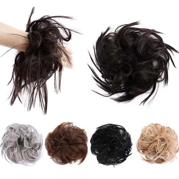 MANWEI Părul Dezordonat Bun Elastic de par Pentru Femei mesa Extensiile Sintetice peruca Inel de Folie Coc la Temperatură Înaltă de Fibre pentru femei