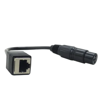 XLR 3 Pini de sex Feminin Să RJ45 Feminin DMX512 prin Cablu Conector de Rețea Adaptor Convertor Cablu Mișcare Cap Lumini de Scena Cablu de Extensie