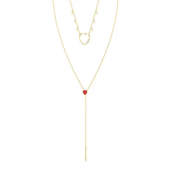 MULIER 2019 SWA Original Nou Oxo Colier Luminoase de culoare Roșie în Formă de Inimă de Cristal de sex Feminin Clavicula Colier Romantic de Lux Bijuterii