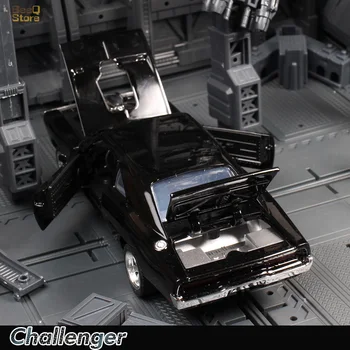 1:32 1970 Dodge Charger Model de Masina Aliaj de Jucărie Mașini Diecast Scara Model de Masina de Sunet și Lumină Pull-spate Vehicul