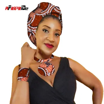 Femeile africane Colier,Cap Eșarfă și Brățară 3 Piese Colorate Gulere Detașabile și Headwrap Femei Haine Accesorii SP084