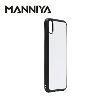 MANNIYA 2D Sublimare Gol cauciuc telefon Caz pentru iphone XR cu Insertii de Aluminiu și lipici-Transport Gratuit! 100buc/lot