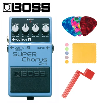 Boss CH-1 Audio Stereo Super Chorus Pedala de Efecte pentru Chitară și Tastatură Pachet cu Ponturi, Lustruire Pânză și Siruri de caractere Bobinator