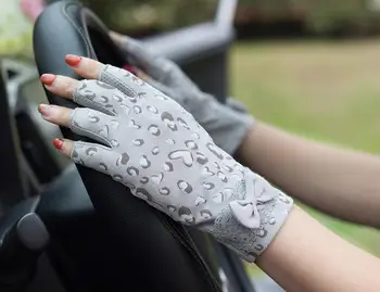 Femei primăvara și vara bumbac leopard mănuși de conducere doamnei de vară de protecție solară alunecare-dovada mănușă sexy fingerless glove R360