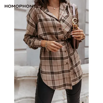 Homophony Bluza Femei Toamna Bluza Tricou Femei de Iarnă, Bluză în Carouri Topuri Femei Camasa cu Maneca Lunga Plus Dimensiune blusas para mujer