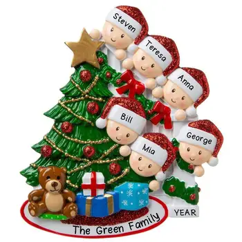 2020 Personalizate Familie Ornament De Crăciun Decoratiuni Pom De Crăciun Diy Decoratiuni Agățat De Familie De 2/4/6/8
