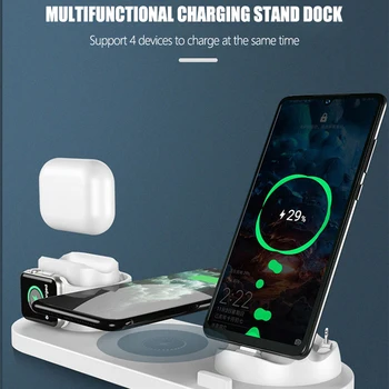 10W 3in1 Incarcator Wireless Stand Dock pentru iPhone 11 Pro Xs X Wireless Stație de Încărcare Rapidă pentru Airpods Pro 2 Apple Watch 5 4 3