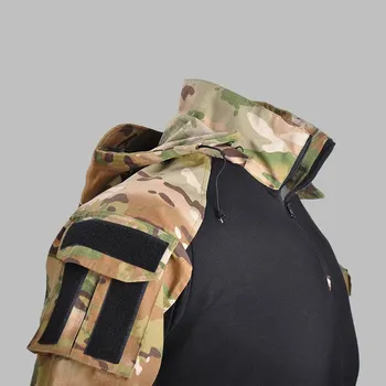 Bleumarin Uniforme Militare De Camuflaj Maneca Lunga Cu Gluga Tactice Cămașă Pantaloni În Aer Liber Armata Fan De Formare Luptă Haine Plus Dimensiunea
