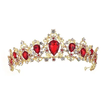 KMVEXO Diademe Nunta Coroana de Mireasa Accesorii de Par de Lux Baroc Cristal Roz Regina Coroana Femei Adulte Cadou Partid de Păr Bijuterii