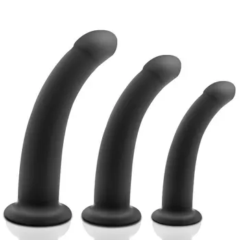 Ventuza Vibrator 3 Dimensiune Mică Mijlocie Mare Negru, Neted Penis Artificial Penis Moale Femeile Omul Anal Dildo-Uri De Înaltă Calitate, Sex Anal Jucarii