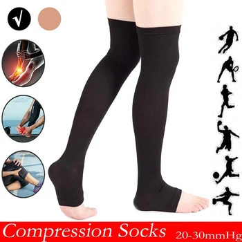 Noi Unisex Mare De Compresie Sosete Picior De Sprijin Întinde De Compresie Sosete Anti Oboseala Ameliorarea Durerii De Genunchi Ridicat Ciorapi Ciorapi