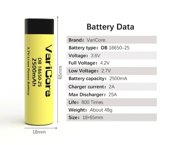 4-40PCS VariCore HE2 18650 baterie reîncărcabilă litiu-ion 3.7 V 2500mAh poate ține electronice 20A descărcarea de gestiune pentru e-țigară