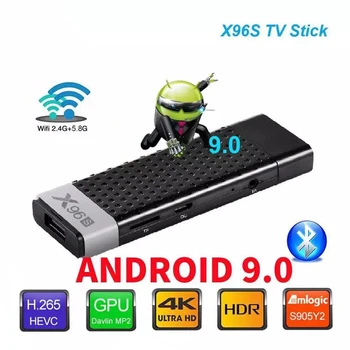 Smart TV Stick Android X96S 8.1 4K HDR 2+16GB/4+32GB Core 2 Quad 2.4/5.8 G WiFi, Bluetooth 4.2 TV Box Dongle 4K Media Player