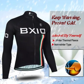 BXIO Invierno Maillot Ciclismo Bărbați Ciclism Jersey Thermal Fleece Biciclete MTB Haine Lungi Echipa Pro Toamnă Biciclete Haine 095
