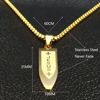 2021 Moda din Oțel Inoxidabil Lung Cravată Colier pentru Barbati de Culoare de Aur Isus Glonț Coliere Bijuterie cadenas hombre para N1164S02