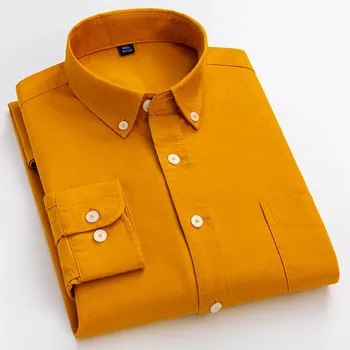 Primavara Toamna barbati maneca lunga tricouri de bumbac culoare Solidă calitate de Brand de moda casual sociale Dress Shirt de Afaceri camasa barbati