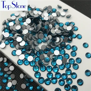 Topstone ss3-ss34 Stras Flatback Zircon Albastru Culoare Cristal de Sticlă 3D cu Sclipici de Unghii de Arta Piatra Non Hot Fix Lipici pe