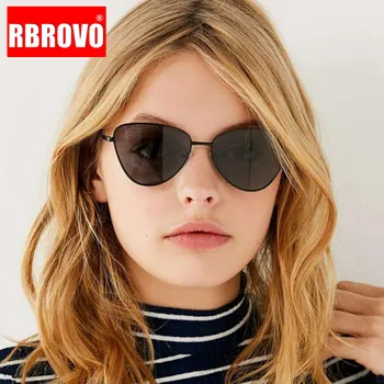 RBROVO 2021 Brand de Lux ochelari de Soare Cateye Femei Retro Aliaj Oglindă Ochelari de Epocă în aer liber Oculos Gafas De Sol UV400
