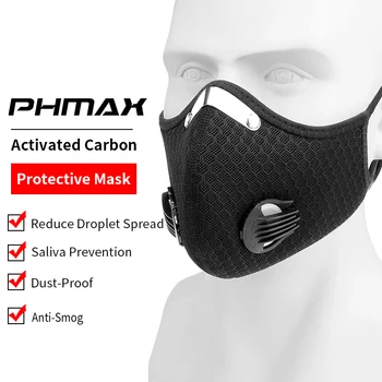 PHMAX ochiurilor de Plasă Respirabil Masca Cu Clema Masca de Fata cu Bicicleta de Sport de Formare Praf Masca de Ciclism Filtre cu Carbon activ