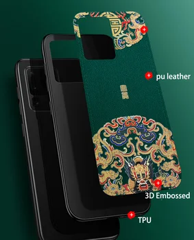 Aixuan din Piele de Caz Pentru Samsung Galaxy Nota 20/Nota 20, Ultra Caz de Telefon 3D Grava Stil Chinezesc din Piele silicon capac spate