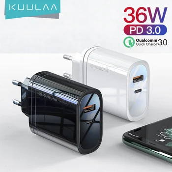 KUULAA PD Încărcător de Încărcare Rapidă 4.0 3.0 36W Incarcator USB PD 3.0 Rapid de Încărcare Încărcător de Telefon Pentru Xiaomi Mi 9 8 iPhone X XR XS Max