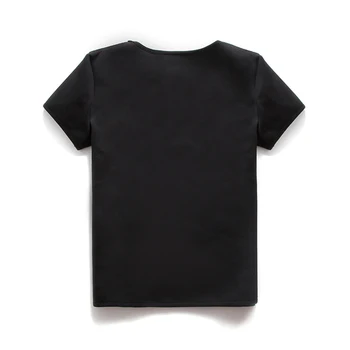 YSUKQA Neopren de Slabit T-Shirt Talie-Trimmer Corset Control Maneca Scurta Tricou Sudoare Shapewear