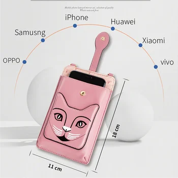 Femeile Sac de Telefon Caz pentru iPhone 11 Pro Max Fata din Piele Crossbody Saci de Umăr Geantă de mână de Moda Messenger Cross Body pentru Huawei