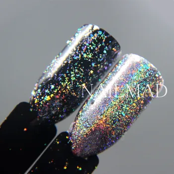1g/cutie NailMAD Galaxy Holo Fulgi Holografic Fulgi de Unghii cu Particule de Praf Bling Galaxy Chrome Fulgi
