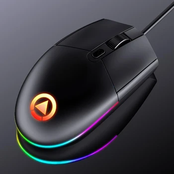 G3SE cu Fir Gaming mouse Mouse-ul USB cu iluminare RGB Light pentru PC, Laptop, Negru