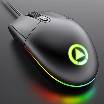G3SE cu Fir Gaming mouse Mouse-ul USB cu iluminare RGB Light pentru PC, Laptop, Negru