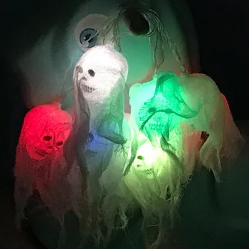 Halloween Fairy Lights 2,5 M 10 Led-uri Craniu Decorativ String Lumini cu Baterii pentru Garden Party Festival Interior Exterior