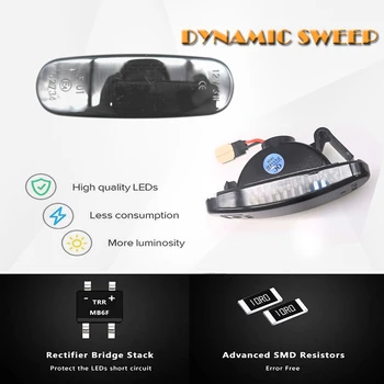 2x LED-uri dinamice fata de poziție laterale de semnalizare lumini pentru Fiat Stilo Multi Qubo Panda MK2 MK3 Multipla Linea Idee Fiorino Doblo