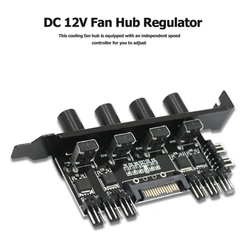 12V Caz de Calculator Fan Hub Regulator 8 4 Buton SATA/3Pin Controler de Viteză pentru CPU caz
