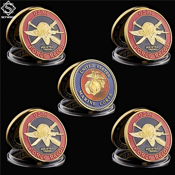 5PCS statele UNITE ale americii Moneda Navy Marine Corps Usmc Forța de Recunoaștere Militară Monede de Aur de Colectare Cadouri