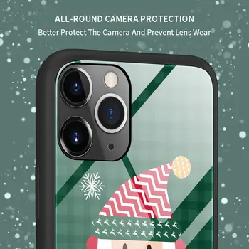 PINZHENG de Desene animate de Crăciun Telefon Caz Pentru iPhone 8 7 6s 6 Plus Sticla Caz de Protecție Pentru iPhone X Xs 11 12 Pro Max SE 2020 Cazuri