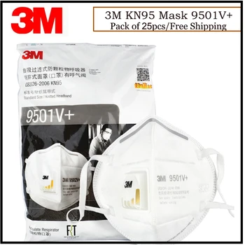 25pcs/Lot 3M 9502V+/9501V+ Masca KN95 de Unică folosință Pliabil Mască Anti-ceata de Protecție Împotriva Virusului Masca Autentic Masca 3M