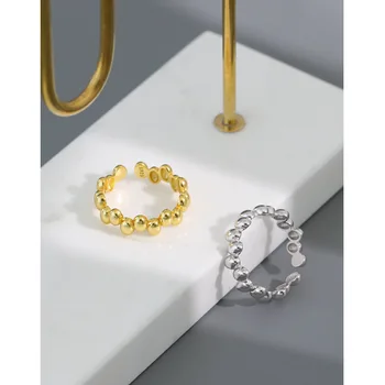 Kinel Minimalist 18K Aur Adevărat Placat cu Fasole Inele pentru Femei Reglabil din Argint 925 Bijuterii anillos 2021 Noi