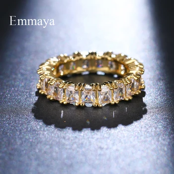 Emmaya Stil Clasic Pentru Femei De Culoare Aur Forma De Dreptunghi Cubic Zircon Inel Atractiv În Petrecerea De Nunta Declarație De Moda