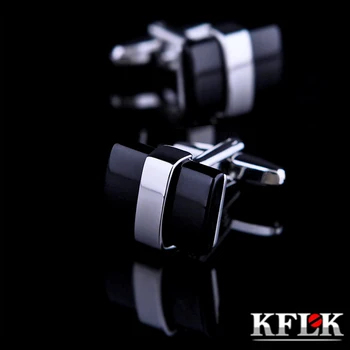 KFLK Bijuterii butoni camasa pentru barbati Brand Negru Mansete link-uri en-Gros Butonul de Înaltă Calitate, de Lux de Nunta Mirele oaspeții