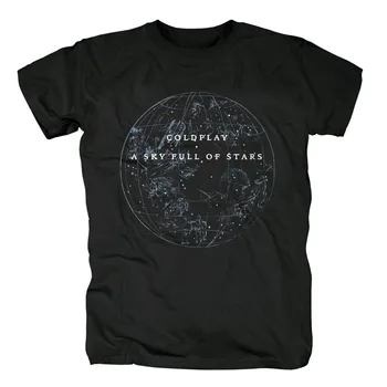 Bumbac Coldplay Un Cer Plin de Stele acoperi Britpop Gotic trupa de muzica Rock Alternative T-Shirt de Dimensiune Europeană