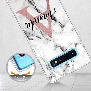 Personalizate Personalizate Inițial Numele De Marmură Caz De Telefon Pentru Samsung Galaxy Note 8 9 10 A7 A8 S8 S9 S10 S20 Plus Moale Caz De Protecție