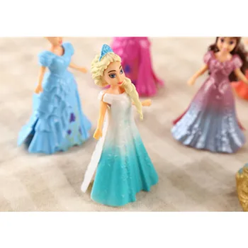 Disney 8pcs/set Magic Clip Păpuși Rochie Magiclip Printesa Figurine Statuie Albă ca Zăpada Elsa Anna PVC Figurine Copii cele mai Bune Jucarii