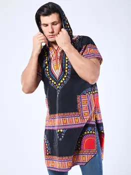 Afriacan Unisex Barbati dashiki tricou Gluga bumbac Hoodies